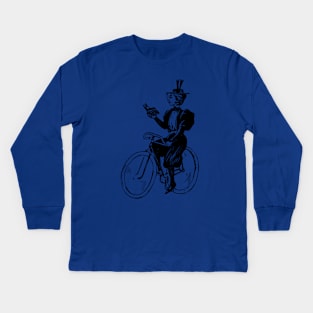Vintage Female Cyclists Kids Long Sleeve T-Shirt